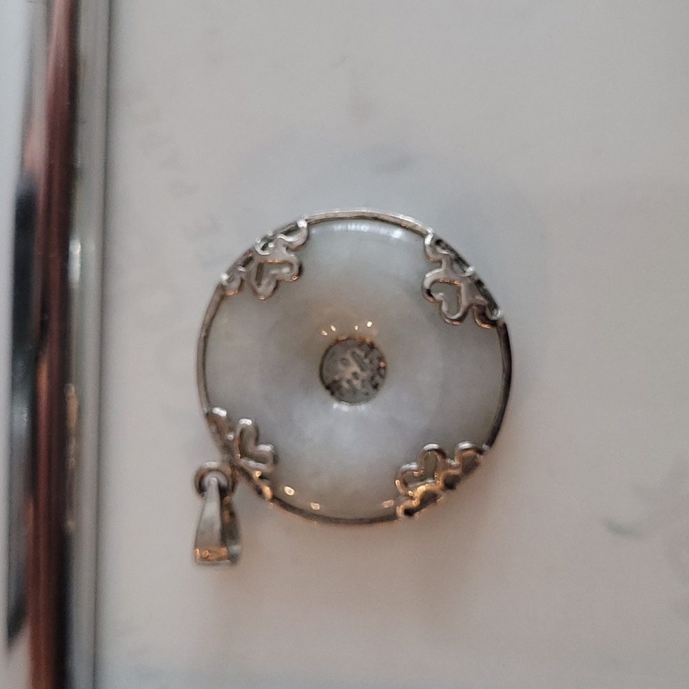 Double clasp Jade Bracelet and Pendant Set